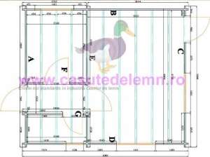 Casa lemn Cabana 6x5m,   44mm