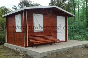 Casa de lemn Parkend 4x3m+magazie+extensie 1x1.7m