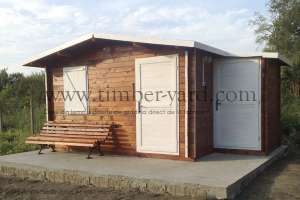 Casa de lemn Parkend 4x3m+magazie+extensie 1x1.7m