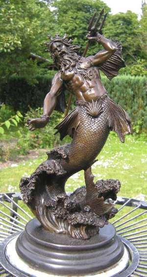 STATUETA BRONZ  ZEUL NEPTUN