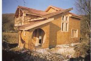 case din lemn bardajate la exterior cu lambriu