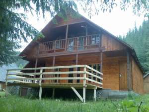 case din lemn bardajate la exterior cu lambriu