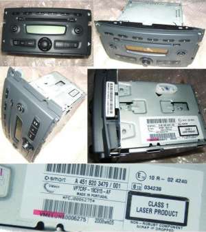 Radio CD cu MP3 Smart ForTwo model 2007-2011