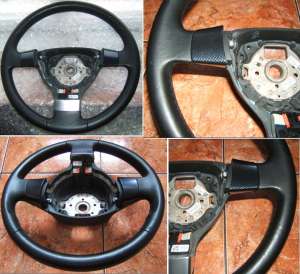 Volan PIELE in 3 spite pt VW 2005-2009 carbon+com