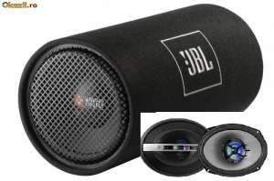 statie sony xplod 650W subwoofer jbl 1000W cabluri pro adaptor hi low