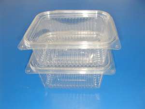 Caserole transparente pentru salate cu capac incorporate (PET)