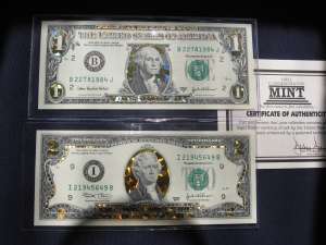 BANCNOTE DE 1$ SI 2$ CU HOLOGRAMA MULTICOLORA