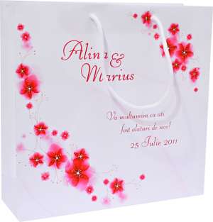 Pungi de cadouri din harie pentru nunta personalizate