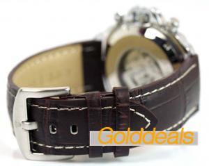 Ceas Rusesc Elegant De Lux Cadran Alb Barbatesc Automatic,    Curea Piele