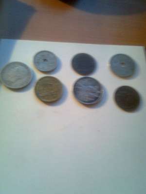 monede de vanzare 10 bani 1906, 10 bani 1905, 1leu 1905,  2 bani1900,  5 bani1906 5 lei1930 2 bani18