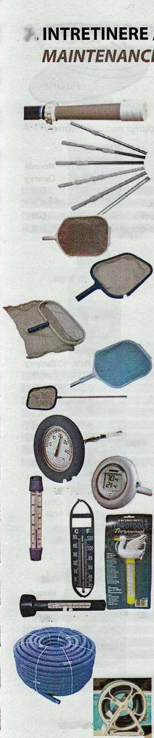 Piscine - echipamente,  accesorii si materiale pentru intretinere
