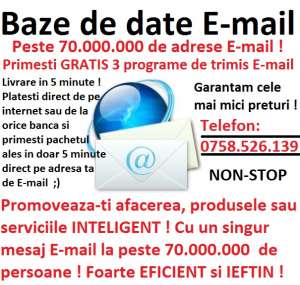 BAZE DE DATE EMAIL Firme / Clienti la 50 Lei ORICARE !