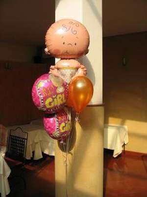 Baloane Botez,    Decoratiuni cu Baloane Botez,    Baloane Folie Botez cu Heliu,    Barza Botez,    