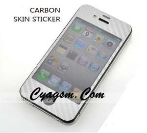 Husa sticker iphone 4 carbon skin neagra alba