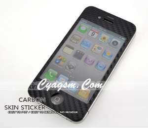 Husa sticker iphone 4 carbon skin neagra alba