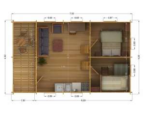 Casa din lemn - Weekend 4.5x7.5 m