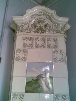 Vand soba teracota + ceramica anul 1895