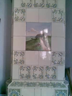 Vand soba teracota + ceramica anul 1895