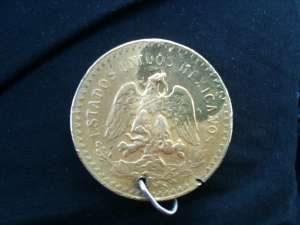 moneda de 50  pesos ,  37, 5 gr oro puro
