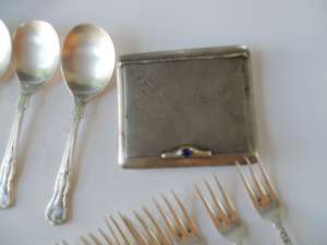 Vand set tacamuri+tabachera din argint cu piatra autentica  foarte vechi 1.2 kg !