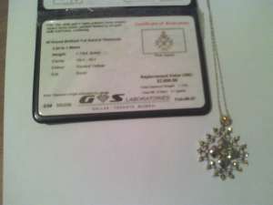 VIND UN COLIER CU DIAMANTE DE 1, 13 CT DIN AUR ALB SI 2 DIAMANTE DE 0, 36 CT