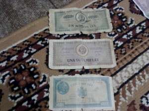 vand bagnote de:1.000.000 lei, 100.000 lei, 5.000 din 1945 si 1947.