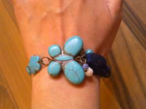 Bratara fluture turcoaz HANDMADE