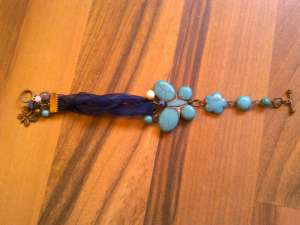 Bratara fluture turcoaz HANDMADE