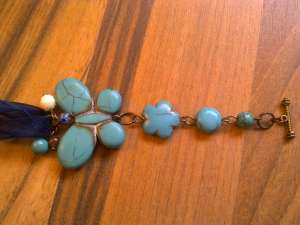 Bratara fluture turcoaz HANDMADE