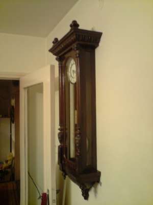 Ceas GUSTAV BECKER an 1876 cu pendul si greutati