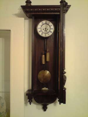 Ceas GUSTAV BECKER an 1876 cu pendul si greutati