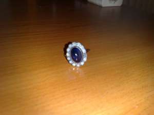 vand inel cu 1 safir si 12 diamante