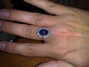 vand inel cu 1 safir si 12 diamante