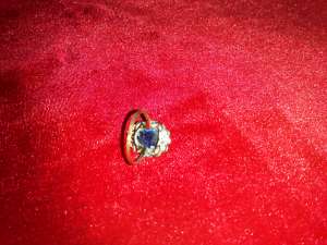 vand inel cu 1 safir si 12 diamante