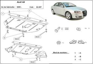 Scut motor metalic Audi A4 2005-2008