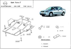 Scut motor metalic Opel Astra F
