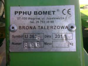 Vind disc agricol 3,  4 pe rulmenti,  purtat.