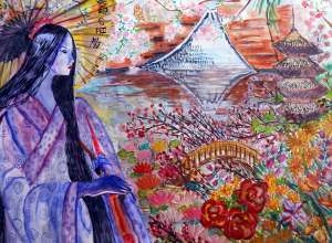 Tablou " Memoriile unei gheise " ( Ilustratie dupa carte )