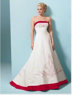 Vand rochie mireasa Alfred Angelo ROSU cu ALB!!!