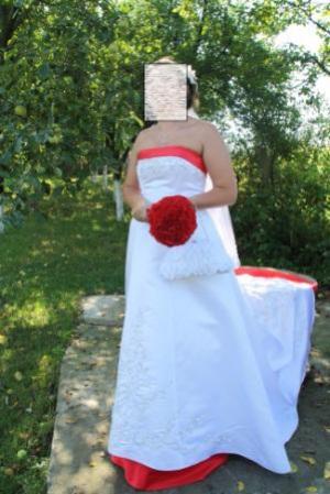 Vand rochie mireasa Alfred Angelo ROSU cu ALB!!!