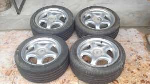 okazie jante aluminiu +cauciucuri 205.55/15 dunlop