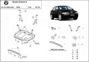 Scut motor Skoda Octavia 2 din metal