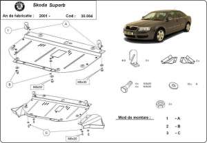 Scut metalic Skoda Superb I