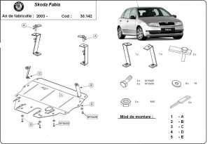 Scut motor metalic Skoda Fabia