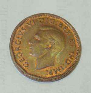 MONEDA ULTRARARA 1944-TOMBAC -CANADA