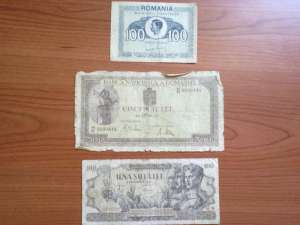 Banconote 100 lei din 1945/1947,  500 lei 19-IV-20-42.