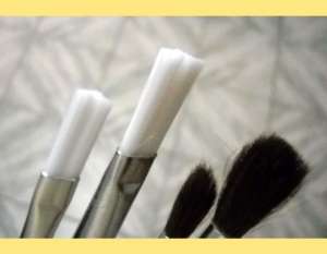 set 6 sase pensule subtiri desen plastic si par