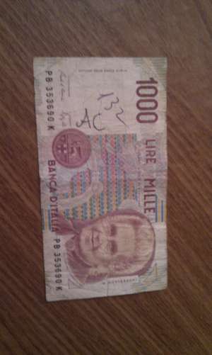 Vand bacnota 1000 lire mille