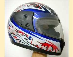 casca motocicleta moto scuter atv ca noua albastra super