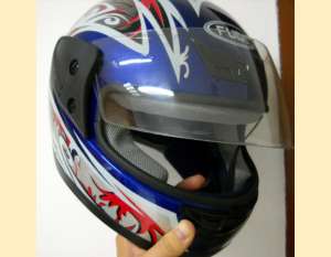 casca motocicleta moto scuter atv ca noua albastra super
